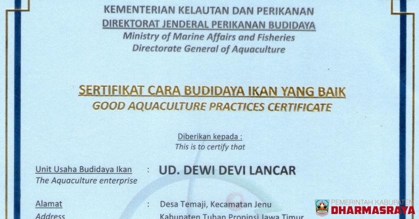 Usaha Perikanan di Dharmasraya Bakal Disertifikasi